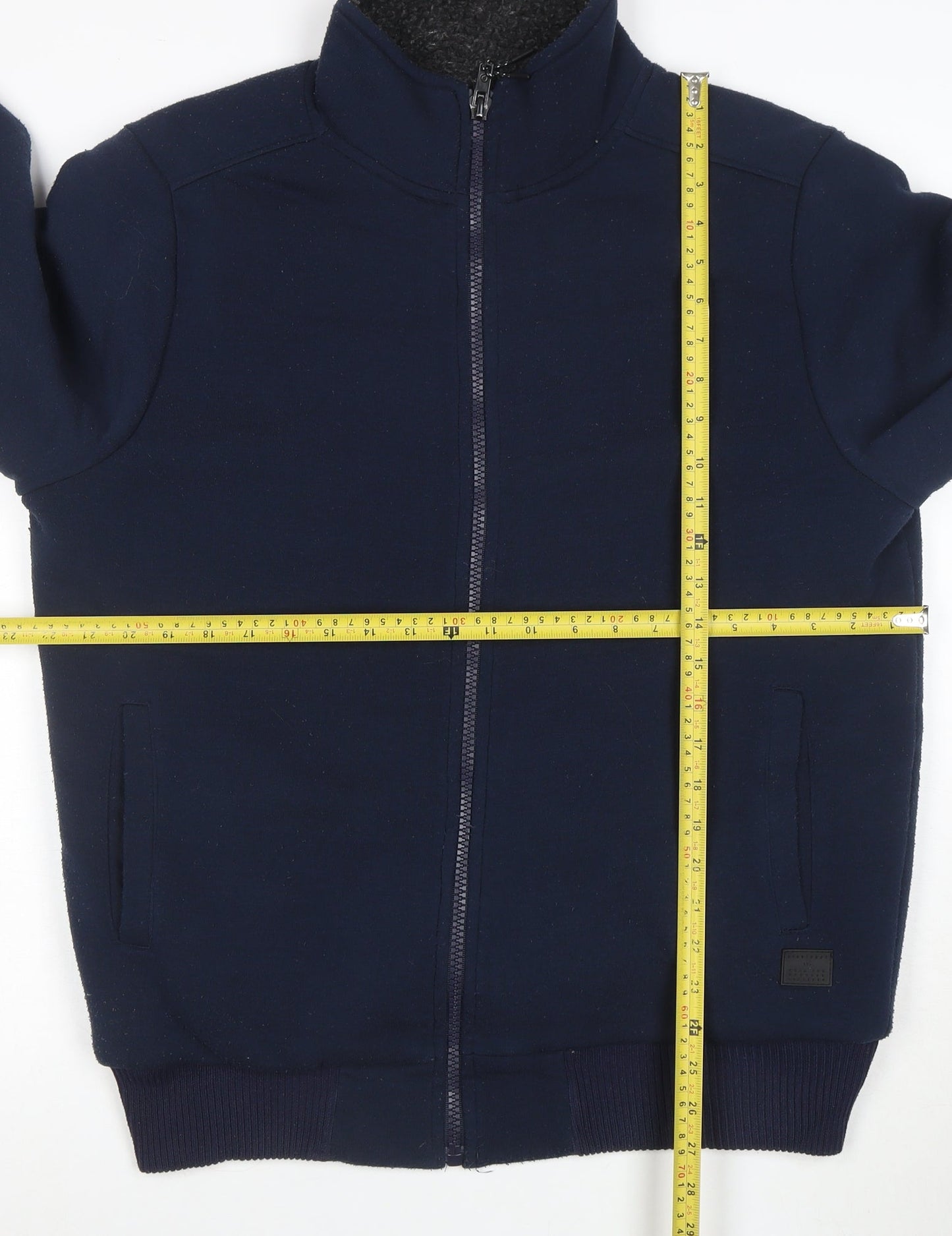Dissident Men's Blue Full Zip Fleece Lined Sweatshirt Size L