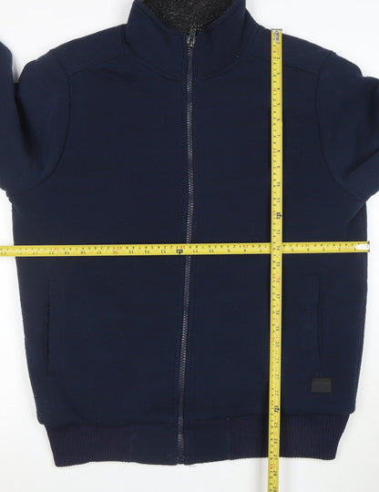 Dissident Men's Blue Full Zip Fleece Lined Sweatshirt Size L