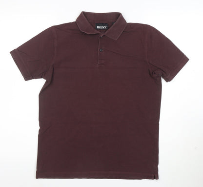 DKNY Men's Brown Cotton Polo Shirt XS Casual Classic Style