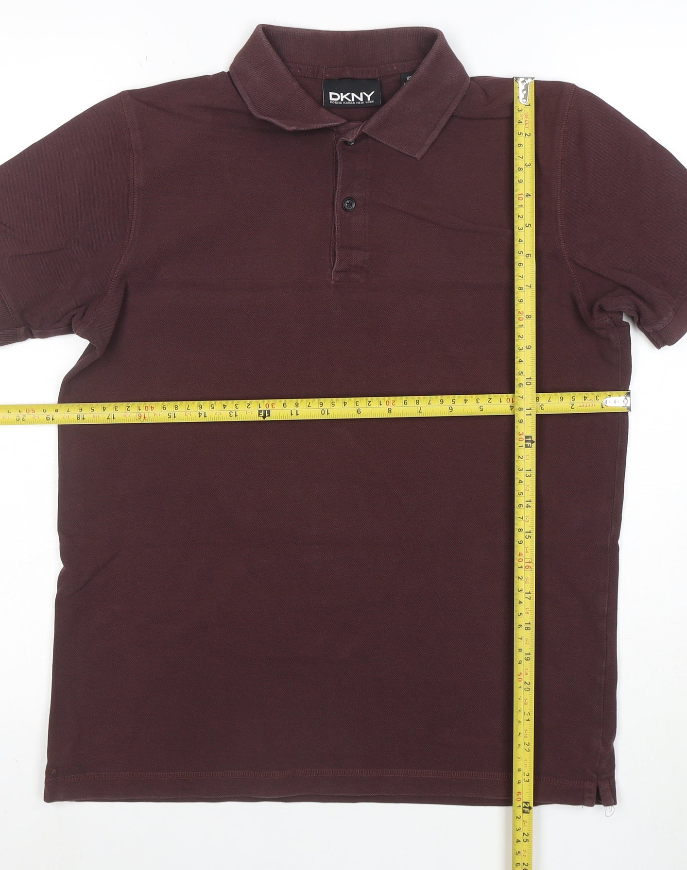 DKNY Men's Brown Cotton Polo Shirt XS Casual Classic Style