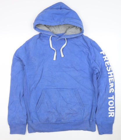 Jack Wills Men's Blue Small Pullover Hoodie Freshers Tour Music Graphic