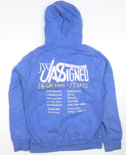 Jack Wills Men's Blue Small Pullover Hoodie Freshers Tour Music Graphic