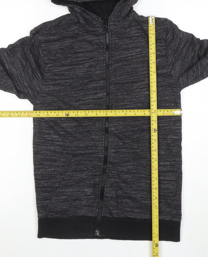 Urban Outlaws Boys Black Full Zip Hoodie Size 13-14 Years Cotton Blend