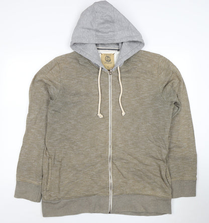 Next Men's Green Full Zip Hoodie XL Cotton Jersey