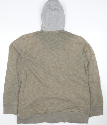 Next Men's Green Full Zip Hoodie XL Cotton Jersey