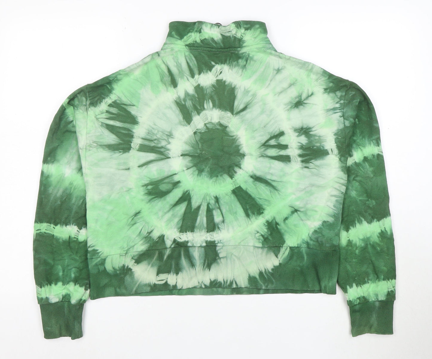 BAM Women’s Green Tie-Dye 1/2 Zip Sweatshirt Size S Organic Cotton Blend