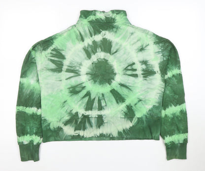 BAM Women’s Green Tie-Dye 1/2 Zip Sweatshirt Size S Organic Cotton Blend