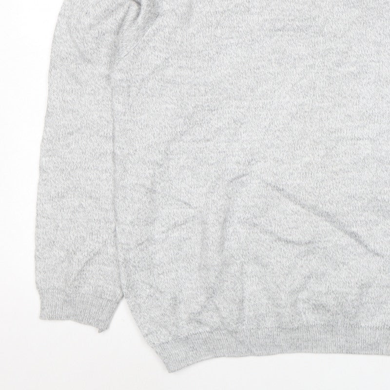 Poltex Mens Grey Crew Neck Knit Pullover Jumper Size L
