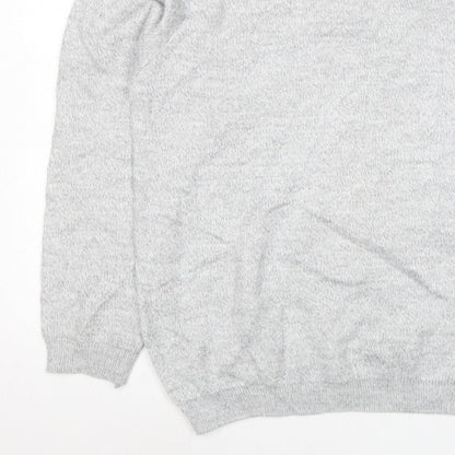 Poltex Mens Grey Crew Neck Knit Pullover Jumper Size L