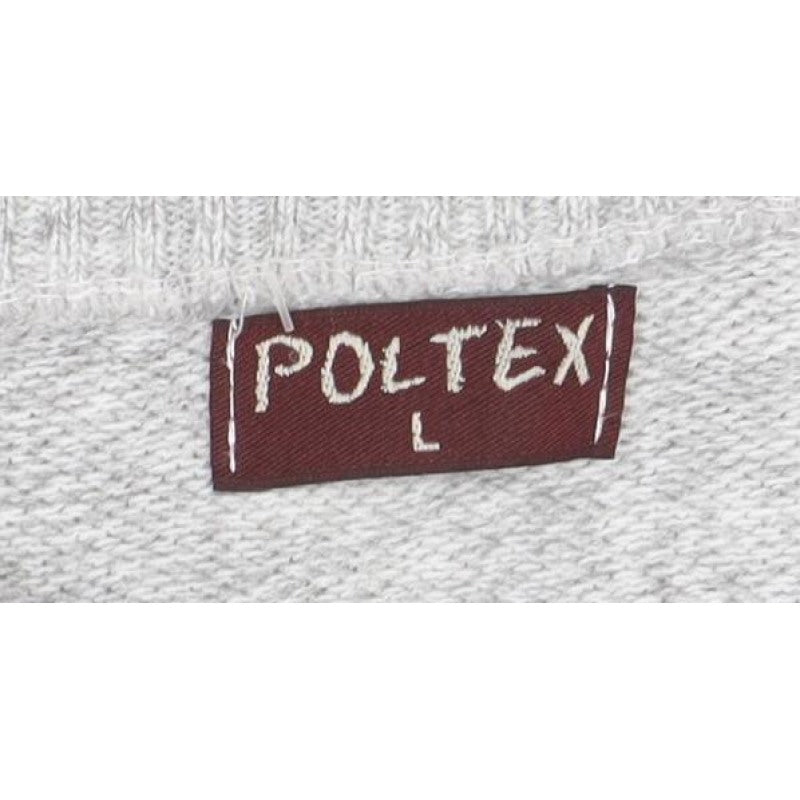 Poltex Mens Grey Crew Neck Knit Pullover Jumper Size L