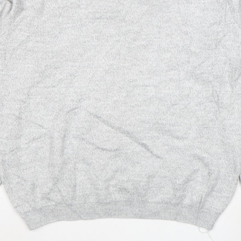 Poltex Mens Grey Crew Neck Knit Pullover Jumper Size L