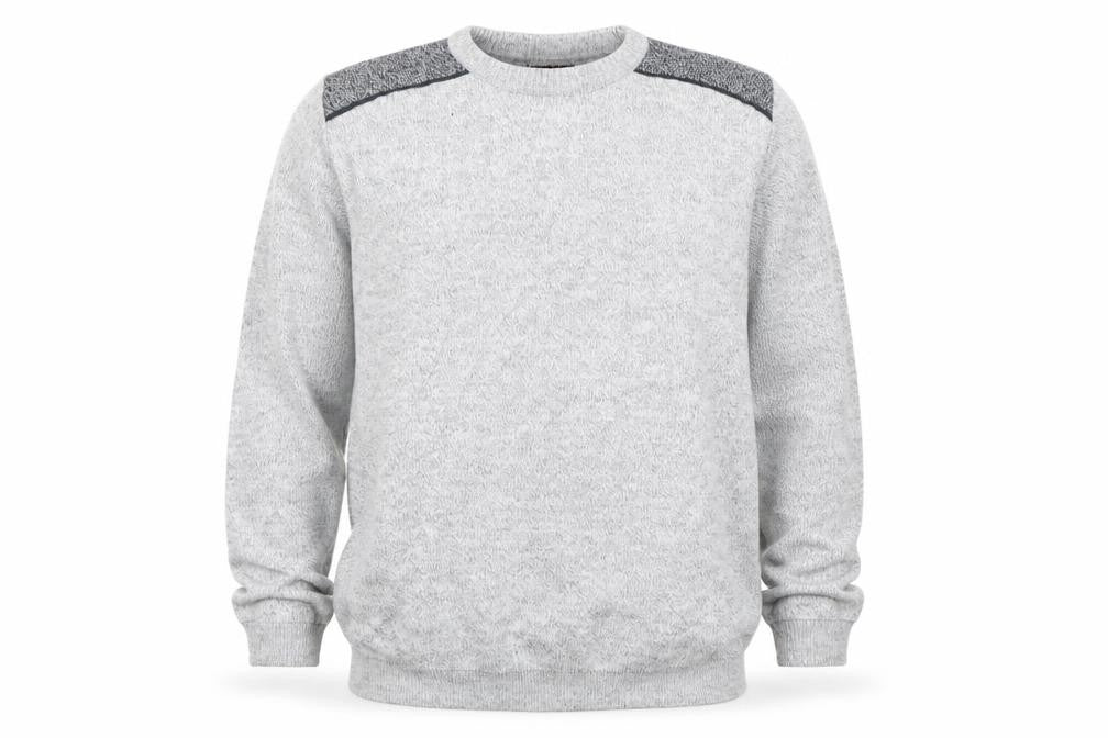 Poltex Mens Grey Crew Neck Knit Pullover Jumper Size L