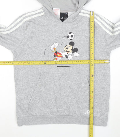 Adidas Boys Grey Mickey Mouse Pullover Hoodie Size 11-12 Years