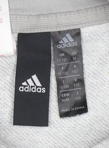 Adidas Boys Grey Mickey Mouse Pullover Hoodie Size 11-12 Years