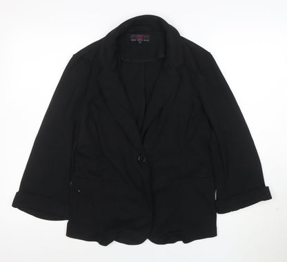 New Look Women's Black Size 16 Single-Breasted Blazer Jacket