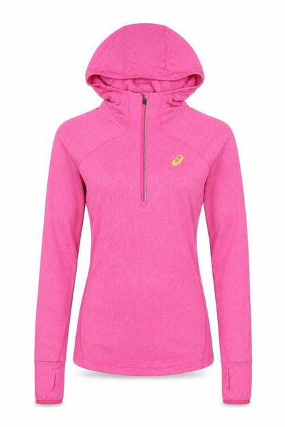 Asics Women Pink XS 1/2 Zip Hooded Pullover Hoodie