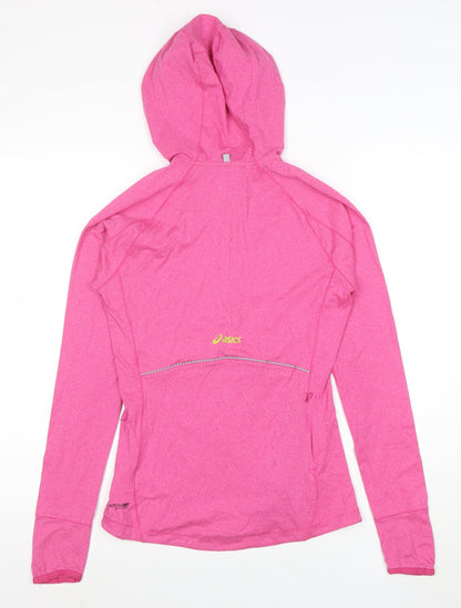 ASICS Women Pink XS 1/2 Zip Hooded Pullover Hoodie