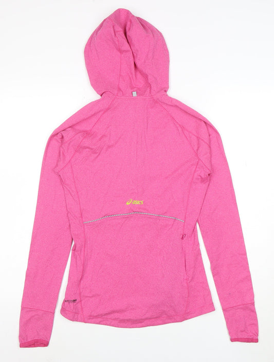 ASICS Women Pink XS 1/2 Zip Hooded Pullover Hoodie