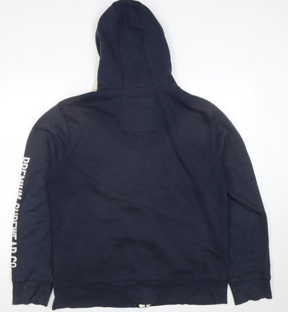Saltrock Mens Blue Full Zip Hoodie L Cotton Blend Fleece Outdoor