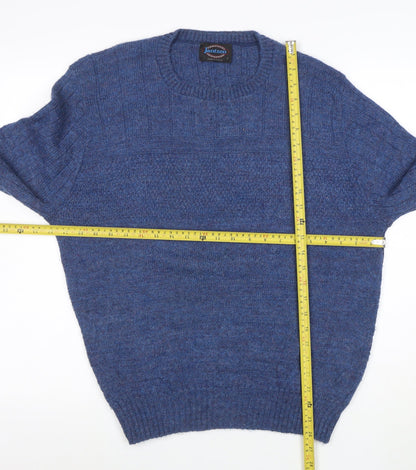 Jantzen Men’s Blue Wool Crew Neck Pullover Jumper Size L Classic Knit