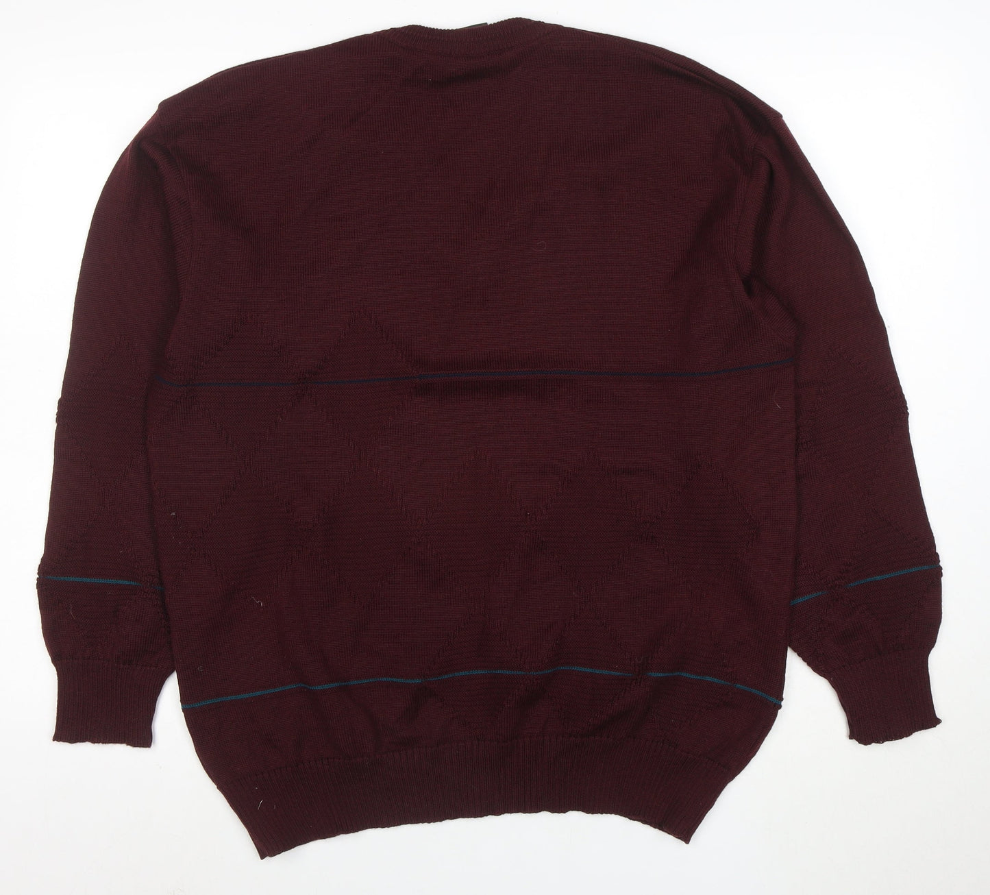 Westbury Men’s Brown Wool V-Neck Argyle Jumper Size L