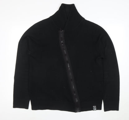 Bench Men's Black XL Full Zip Roll Neck Jumper