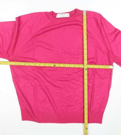 Marks and Spencer Women’s Pink Acrylic Crew Neck Jumper Size 16