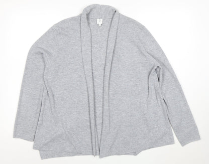 John Lewis Womens Grey Long Sleeve Open Knit Cardigan Size 12
