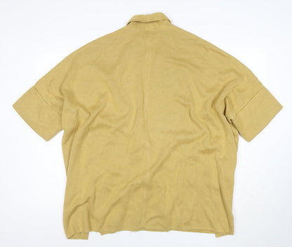 Marla Wynne Women's Beige Short Sleeve Open Cardigan XS