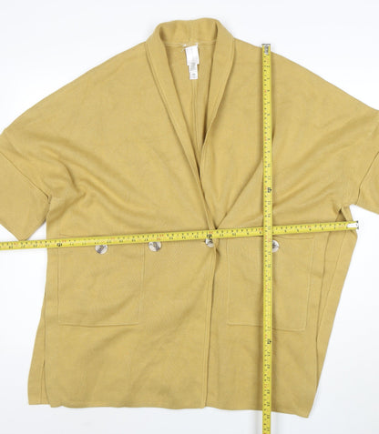 Marla Wynne Women's Beige Short Sleeve Open Cardigan XS