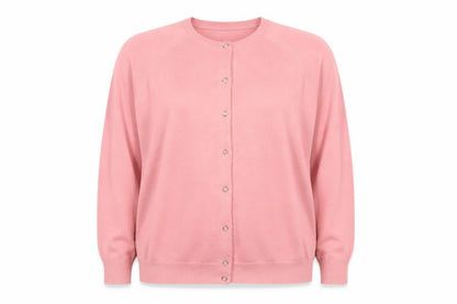 Jonelle Womens Pink Acrylic Button Cardigan Size 18 Classic Knit