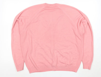 Jonelle Womens Pink Acrylic Button Cardigan Size 18 Classic Knit