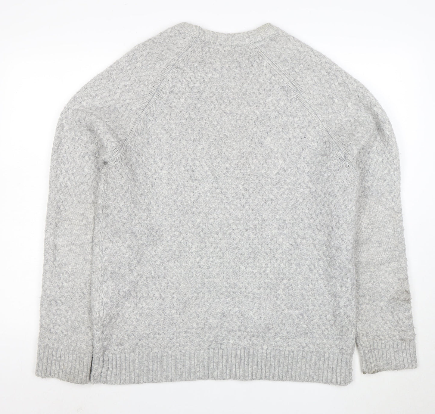 Fat Face Men's Grey Wool Blend Crew Neck Jumper Size L