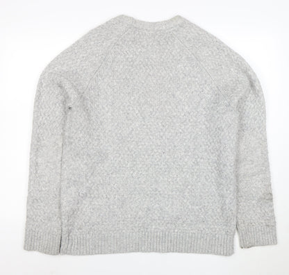 Fat Face Men's Grey Wool Blend Crew Neck Jumper Size L