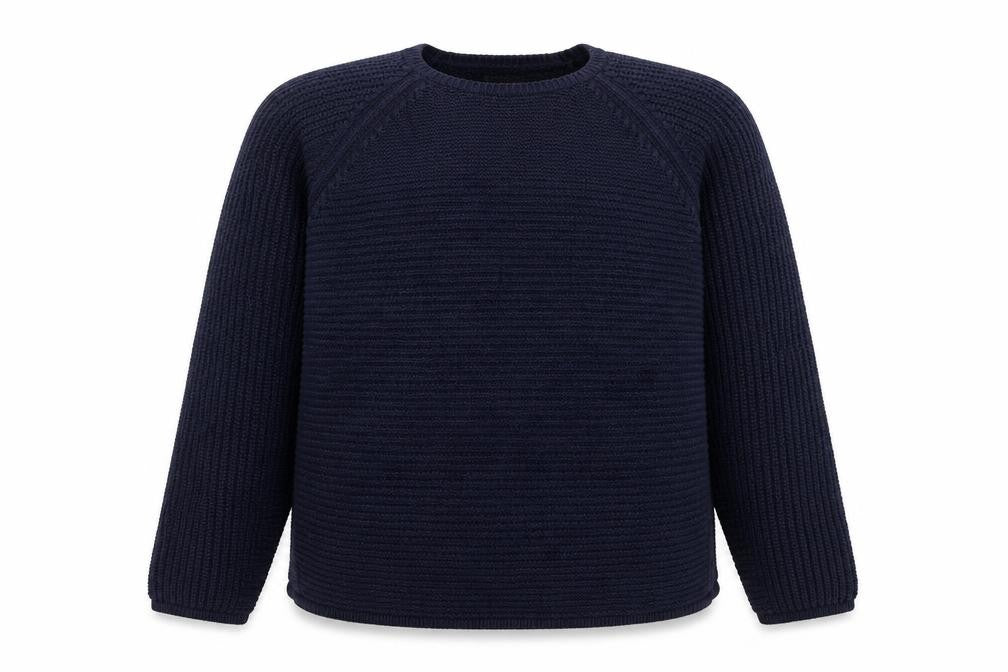 Debenhams Women Blue Cotton Chunky Knit Crew Neck Jumper Size 14