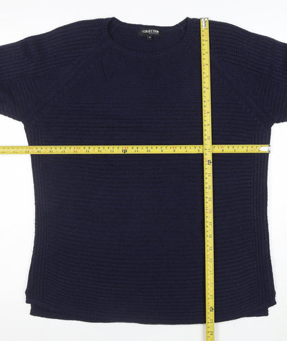 Debenhams Women Blue Cotton Chunky Knit Crew Neck Jumper Size 14