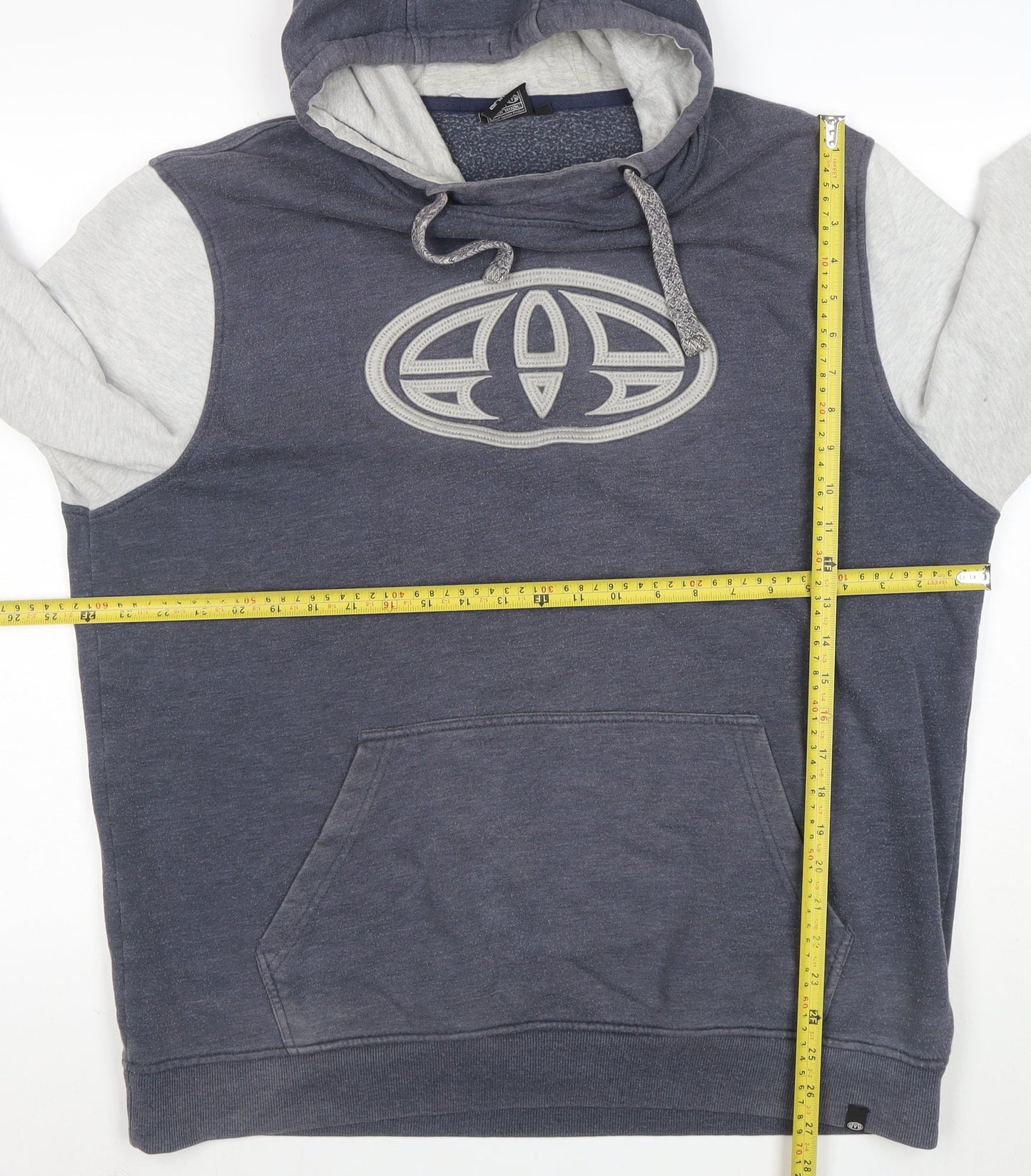 Animal Men’s Blue Pullover Hoodie XL Hooded Logo Fleece Sweatshirt