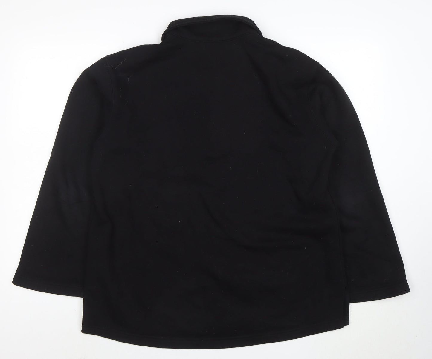 & Other Stories Women Black Henley Sweatshirt Size 12 Cotton Blend