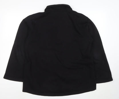 & Other Stories Women Black Henley Sweatshirt Size 12 Cotton Blend