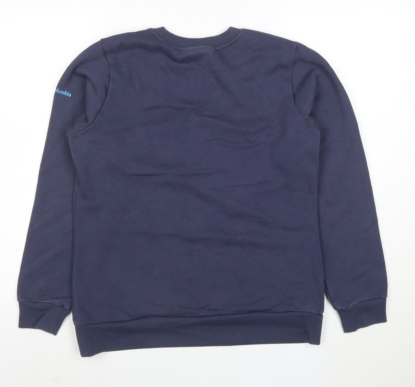 Columbia Women Navy Blue M Pullover Sweatshirt Crew Neck Cotton Blend