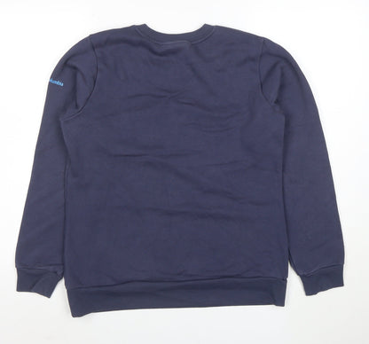 Columbia Women Navy Blue M Pullover Sweatshirt Crew Neck Cotton Blend