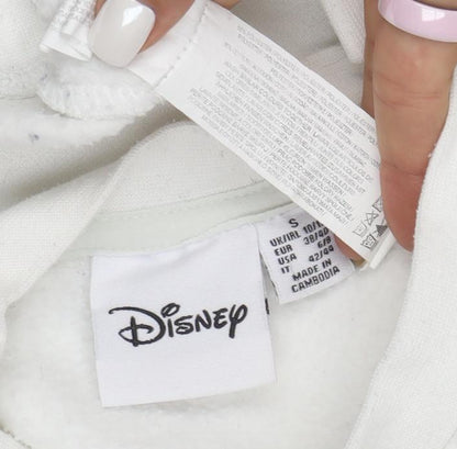Disney Women’s White Mickey Mouse Sweatshirt Size S Crew Neck Pullover
