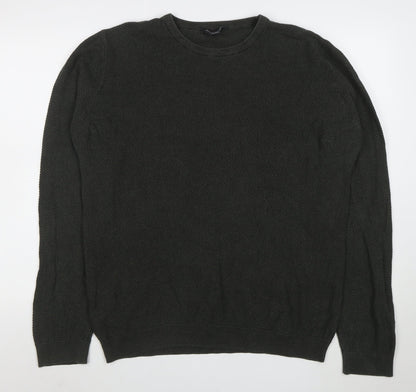 Cedar Wood State Men's Green XL Cotton Crew Neck Pullover Jumper
