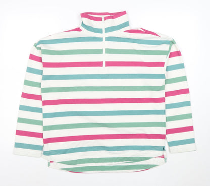 Joules Womens Multicoloured 1/2 Zip Striped Pullover Sweatshirt Size 12