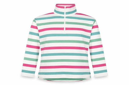 Joules Womens Multicoloured 1/2 Zip Striped Pullover Sweatshirt Size 12