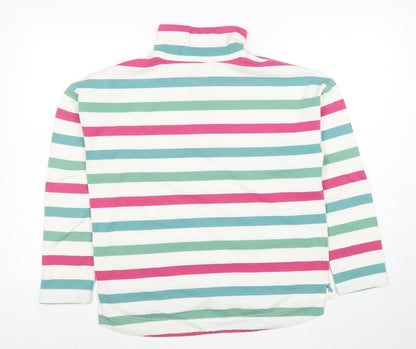 Joules Womens Multicoloured 1/2 Zip Striped Pullover Sweatshirt Size 12