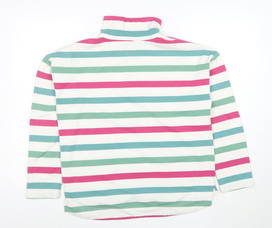 Joules Womens Multicoloured 1/2 Zip Striped Pullover Sweatshirt Size 12