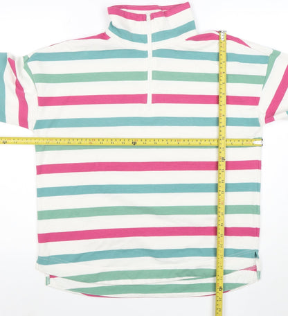 Joules Womens Multicoloured 1/2 Zip Striped Pullover Sweatshirt Size 12