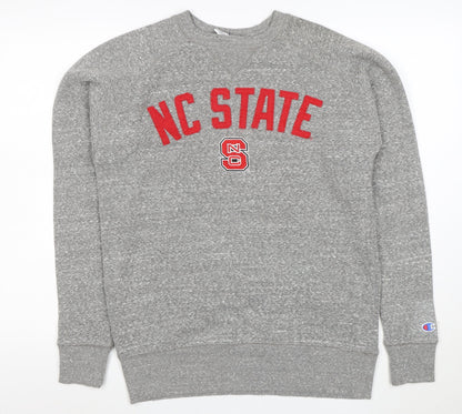 Champion Men's Grey NC State Embroidered Logo Pullover Sweatshirt S