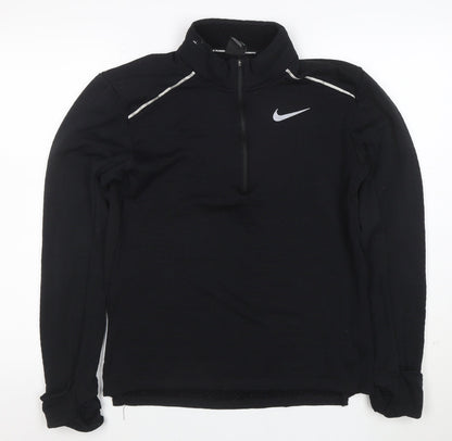 Nike Women's Black Small 1/4 Zip Running Top Long Sleeve Activewear